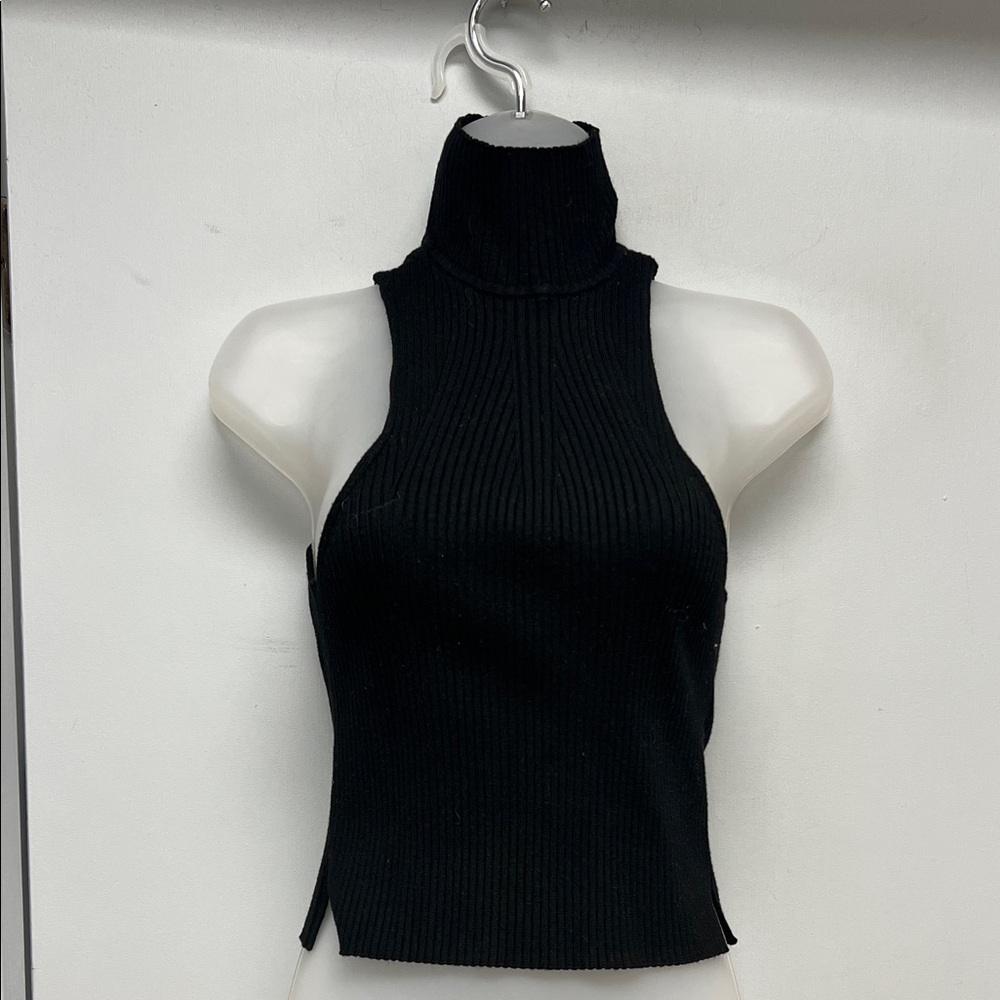 Pilcro Ribbed Mock Neck Sleeveless Sweater | Size S